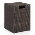 thumbnail image 1 of Costway Table de Couvercle pour Réservoir de Propane, Boîte de Rangement Carrée de 16 Pouces en Rotin PE pour Réservoir de Gaz avec Couvercle Rabattable Brun Mélangé, 1 of 10