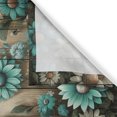 thumbnail image 2 of Ambesonne Rustic Kitchen Curtains, Farmhouse Cold Tone Daisies, 55"x45", Turquoise and Grey Yellow, 2 of 3