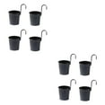 thumbnail image 4 of Matsuzay 4 macetas colgantes de Metal negro con gancho desmontable, cubo de almacenamiento, maceta de hierro, cerca interior para exteriores, Negro 2Conjunto, 4 of 6