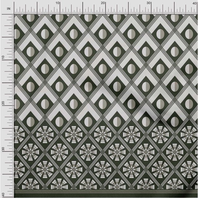 oneOone Viscose Jersey Seaweed Green Fabric Geometric Panel Craft Projects Decor Fabric Printed By The Yard 60 Inch Wide