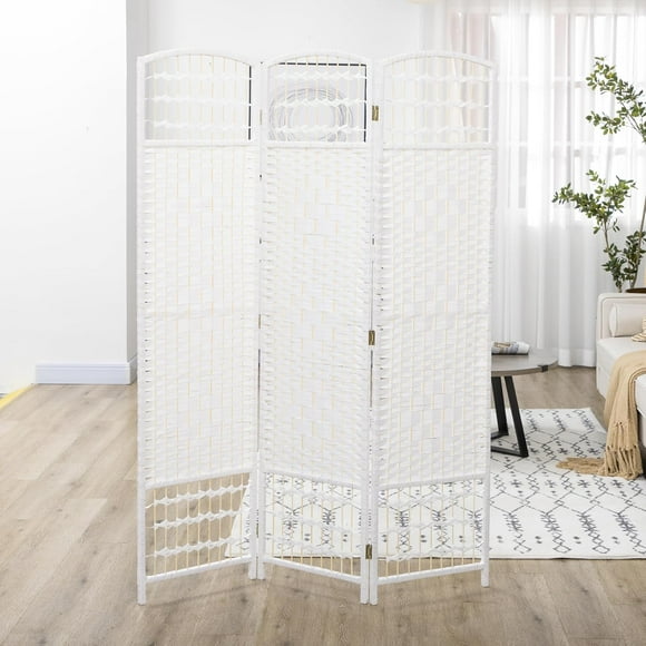 MAICOSY 3 Panel Room Divider, Folding Privacy Screen, 5.6' Room Separator - White