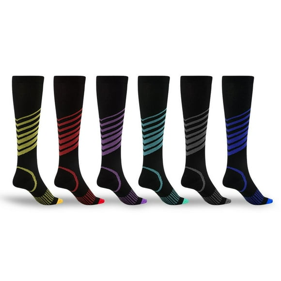 FSD Ultra V-Striped Knee-High Compression Socks (6-Pack)
