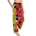 thumbnail image 2 of Sigee Colorful Tie Dye Stained Glass 1 Print Women's Soft Pajama Pants - Breathable and Comfortable Lounge Sleep Bottoms with Elastic Waistband and Pockets-Small, 2 of 9