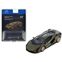 Lamborghini Sian FKP 37 Verde Gea Green Metallic "Hypercar League Collection" 1/64 Diecast Model Car by PosterCars