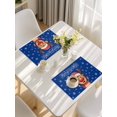 thumbnail image 5 of Merry Christmas Placemats Set of 6, Blue Winter Xmas Hat Deer Snowflake Placemats for Dining Table, Place Mats for Kitchen Tabletop, Waterproof Wipeable Dining Table Mats Set, 5 of 9