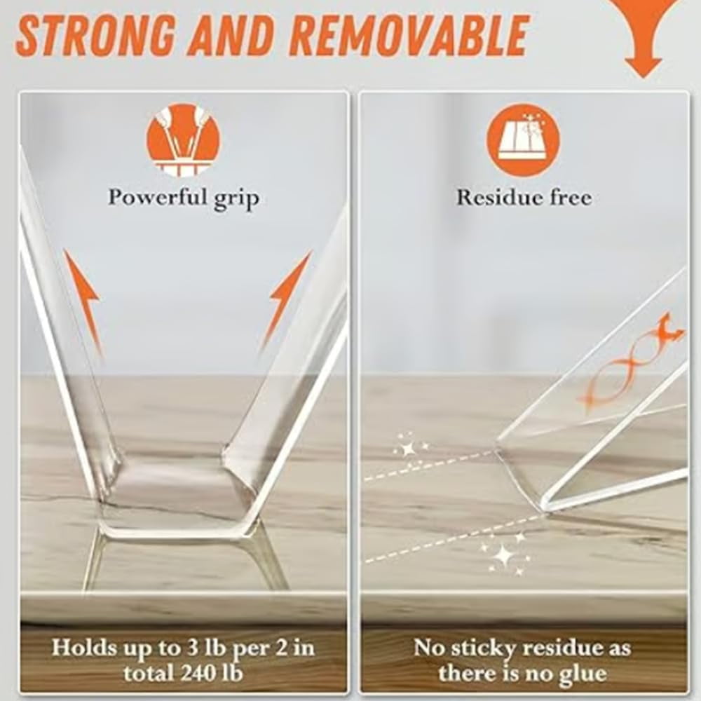 Myinstaseal Anti-Draft Adhesive, Upgrade Extra Large Double Sided Tape, Clear & Tough Nano Tape, Heavy Duty Multipurpose Adhesive Strips, for Wall Deco, Secure Carpet, DIY