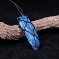 thumbnail image 2 of Aura Rainbow Gemstones Weave Wrapped Crystal Quartz Titanium Pendant Necklace, 2 of 8