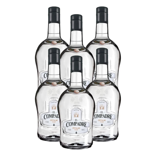 Pack De 6 Licor De Agave El Compadre Cristalino Reposado 1Lt