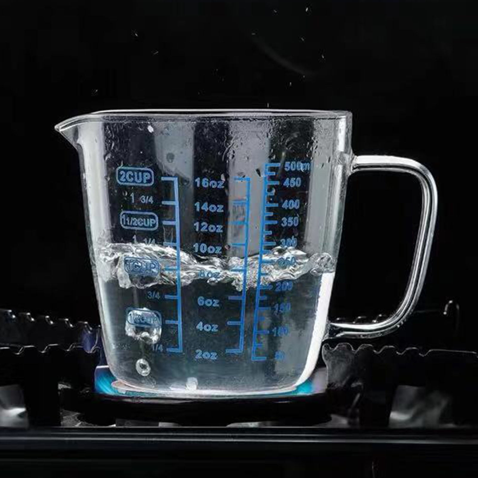 Kolder Mini Measure Heavy Glass, 20-Incremental Measurements Multi-Purpose  Liquid and Dry Measuring Shot Glass, Black