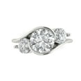 thumbnail image 2 of 3.5 ct round cut clear Zircon 18k white gold 3 stone Bridal Wedding Engagement Promise Anniversary Ring for Women size 7.25, 2 of 7