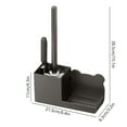 thumbnail image 3 of Wall-Mounted Plastic Toilet Brush Holder Set with Drainage, No Drilling Required, Space-Saving Bathroom Storage for Cleaning Tools, White, Gray, Black, 3 of 7