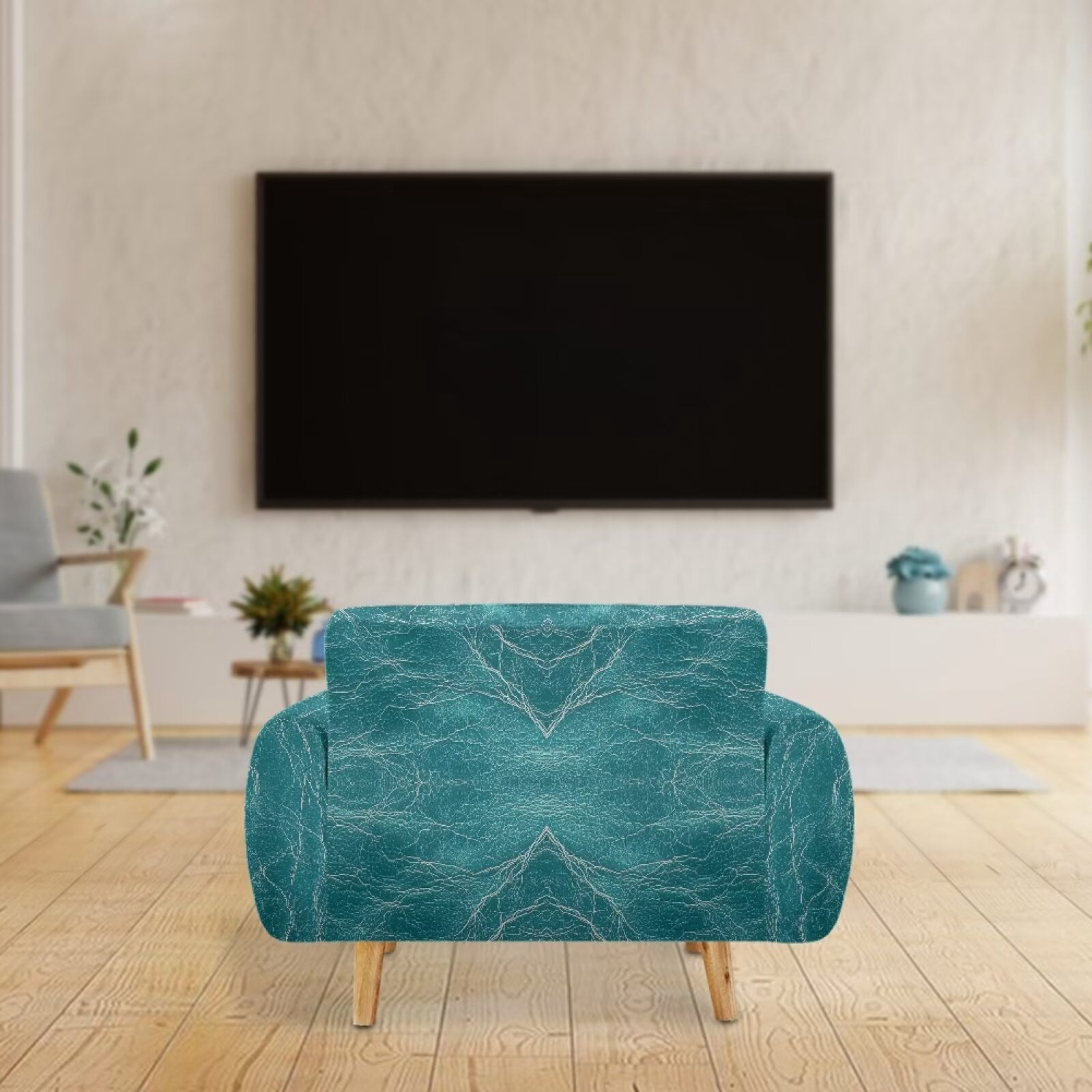 XYZCANDO Dark Green Couch Cover for 1 Cushion Couch Armchair Slipcover Sofa Cover Living Room Stretch Sofa Slipcover for 2 Seater Furniture Covers