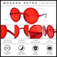 thumbnail image 4 of SA106 Womens Wizard Round Circle Lens Plastic Mod Fashion Sunglasses [2 pack] Black + Red, 4 of 6