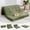 Green, variant on Full-Size Tri-Fold Corduroy Sofa Bed – 6” Tufted Folding Mattress, Convertible Sleeper Couch for Bedroom, RV, or Camping, Black