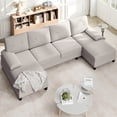 thumbnail image 6 of Walsunny U-Shaped Sectional Sofa Couch, 4 Seat U Shaped Oversized Clearance Sofa Set with Double Chaise for Living Room, Beige, 6 of 8