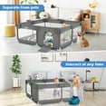 thumbnail image 2 of babyeap Baby Playpen,50x50 Inch Baby Playards for Babies and Toddlers,Fence Baby Play Yards for Indoor & Outdoor with Breathable Mesh,Dark Gray, 2 of 7
