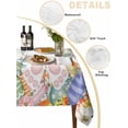 thumbnail image 5 of Easter Suqare Tablecloth - 60 x 60 Inch, Spring Rabbit Ears Foot Flowers Eggs Green Wooden Waterproof & StainResistant Tablecloth, Washable Oil-proof Table Cover for Dining/Party/Wedding/Buffet, 5 of 9