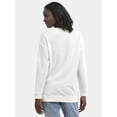 thumbnail image 3 of Time and Tru Women's V-Neck Sweatshirt with Long Sleeves, XS-XXXL, 3 of 5