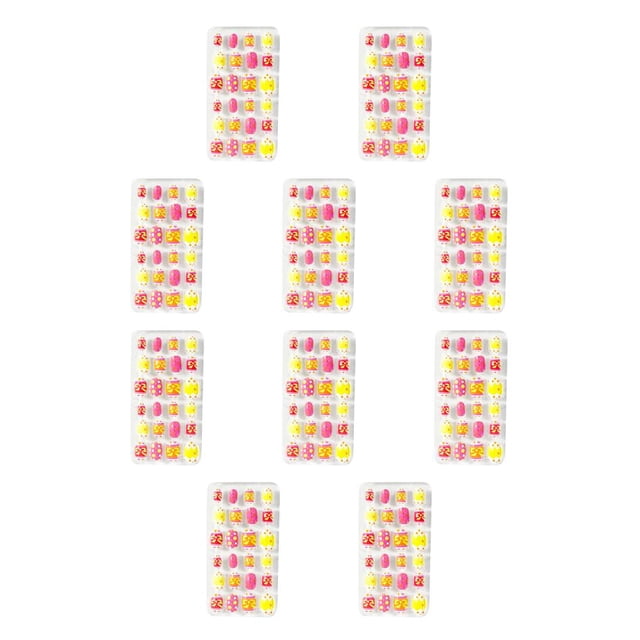 Guardurnaity 1 Juego de uñas para niños de longitud media prensa mate en envolturas de Color sólido calcomanías de arte suministros de salón Veintitrés 10Conjunto