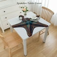thumbnail image 2 of BANET Beach Tablecloths Washable Fabric Rectangle Table Cloth Cover for Kitchen Dinning Tabletop Decoration Seashells and with Sand Ocean Marine Life Theme, 2 of 7
