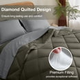 thumbnail image 4 of Flymme 7 Piece Full Size Bed in a Bag Olive Gray Comforter Set with Sheets Modern Quilted Diamond Bedding Sets Complete Full Bed Sets for All Season, 4 of 8