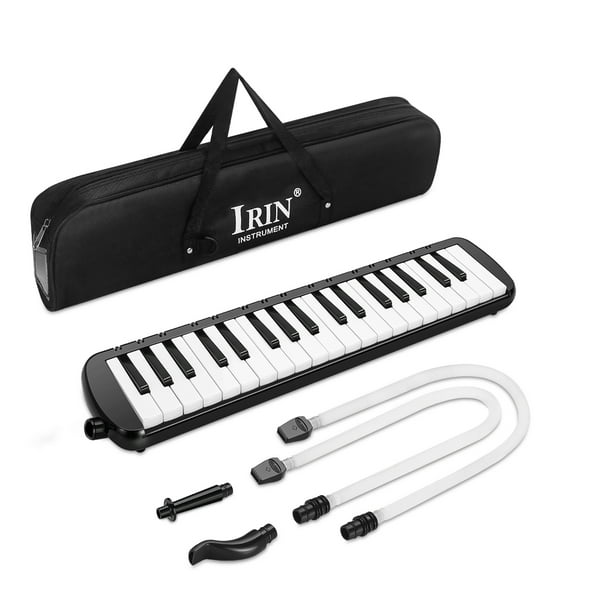 Melodica 37 Key (Black) Pianica Blow Piano Keyboard Harmonica Wind Instrument /w Portable