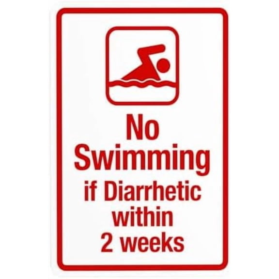 No Swimming Warning Signs, Pool Rules Security Metal Signs for Busines Home Outdoor Indoor Road Yard Garage Street Wall Caution Decor 8 x 12 Inch