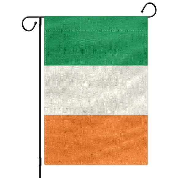 PTEROSAUR Ireland Garden Flag, Irish National Flag, 12.5x18 inch Double Sided Burlap for House Yard Lawn Indoor Outdoor Decor