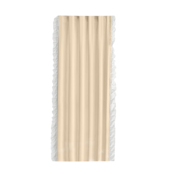 Stall Size No Hook Beige Shower Curtain Soft Microfiber，Back tab Blackout Window Curtain Panels，Machine Washable & Water Repellent, Beige, 35.43x78.74 inch