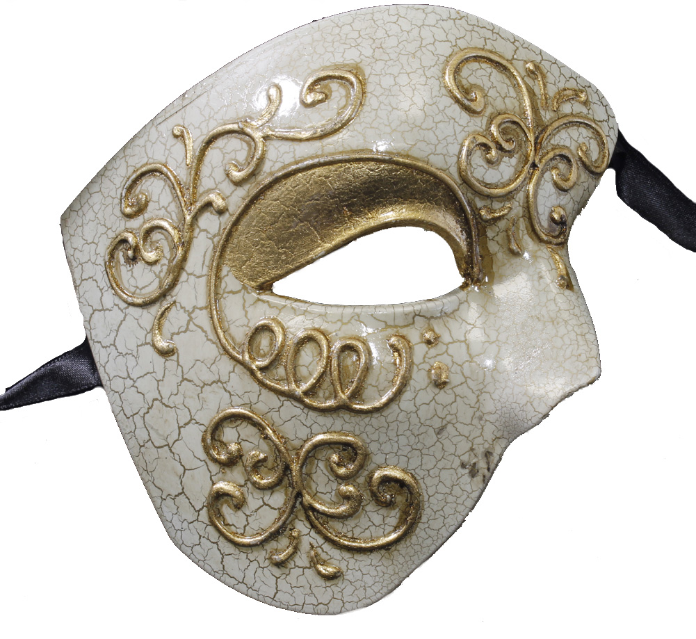 AGED FINISH MASQUERADE MASK Phantom PARTY