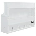 thumbnail image 6 of Full Size Murphy Bed with Desk, Wood Folding Wall Bedframe with Smooth Hydraulic Lift, Space-Saving Murphy Bed Cabinet with Storage for Guest Room Home Office, White, 6 of 9