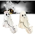 thumbnail image 2 of Halloween Ghost Walking Dog Statue: Ghost Walking His Ghost Dog Halloween Ghost Dog Statues Spooky Ghost Dog Halloween Figurine Home Tabletop Decorations (White 2pcs, Extra Large), 2 of 5