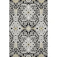 thumbnail image 2 of HomeRoots 668485 5 x 8 ft. Black Gray & Gold Floral Washable Machine Made Rectangle Area Rug with UV Protection, 2 of 9