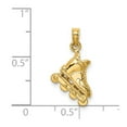 thumbnail image 2 of 10mm 14k Gold Solid Polished 3-dimensional Rollerblade Charm Pendant Necklace for Women, 2 of 2