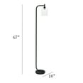 thumbnail image 4 of Simple Designs Modern Iron Lantern Floor Lamp with Glass Shade, Black, 4 of 11