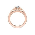 thumbnail image 2 of 0.60 Ct Brilliant Round Cut Natural Diamond Radiant Halo Engagement Ring for her Solid 14K Rose Gold Size 5.5, 2 of 8