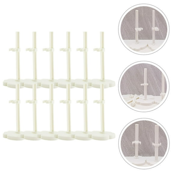 Raindrops 12Pcs Puppet Stand Display Supports for Dolls and Figures Portable Plastic White 5.11X2.75X2.16in