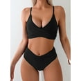 thumbnail image 6 of Top-kevin Women's High Waisted Bikini Sets Push Up Twist Front Spaghetti Straps Ruched Two Piece Swimsuit Bathing Suit, 6 of 11