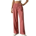 thumbnail image 2 of LEBONYARD Pants for Women Flowy Drawstring Waist Wide Leg,Women Casual Trousers High Waisted Loose Straight Leg Stylish Pants Pink XXL, 2 of 8