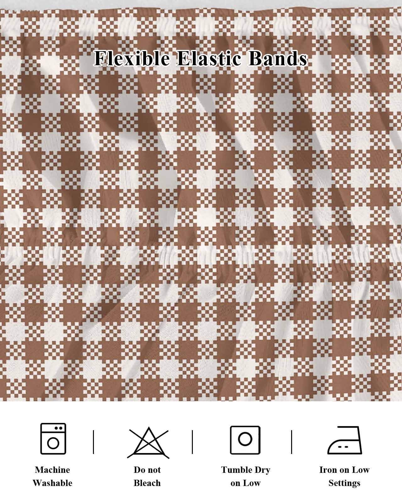 Autunm Brown Bed Skirt King Size 16&nbsp;Inch Drop, Lattice Wrap Around Dust Ruffle Bedskirts, Wrinkle & Fade Resistant Easy Fit Bedskirt with Adjustable Elastic