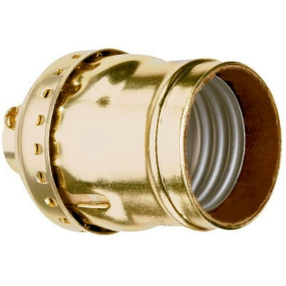 975ABDCC10 Metal Shell Lampholder, 660W, 250V, Brass Finish
