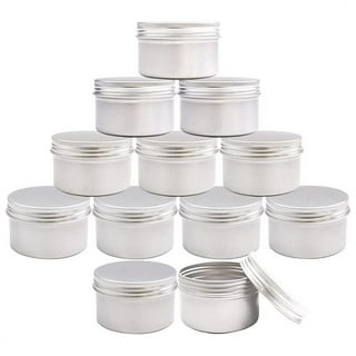 Aroparc Silver Candle Tins 4oz with Lids, 24 Piece Wholesale Candle Containers, Bulk Candle Jars for Candle Making - Silver