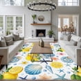 thumbnail image 3 of Coastal Area Rugs 5'x7', Washable Small Throw Rugs for Laundry Room Playroom, Summer Lemon Flower Shell Starfish Nautical Indoor Outdoor Rug Non-Slip Low Pile Carpet Runner Reversible Floor Mats, 3 of 8