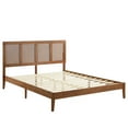 thumbnail image 3 of Modway Sirocco Adult King Modern Wood Rattan Platform Bed, Walnut, 3 of 10