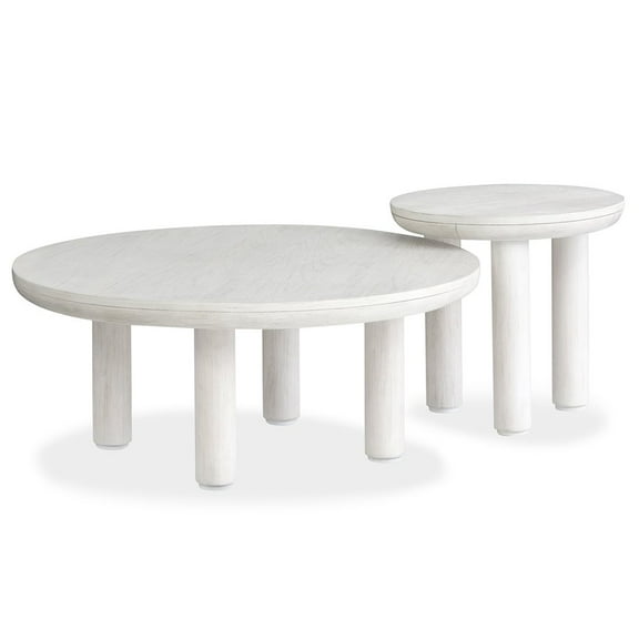 Magnussen Home Sunset Cove Moonlight Pearl Nesting Cocktail Table With Casters