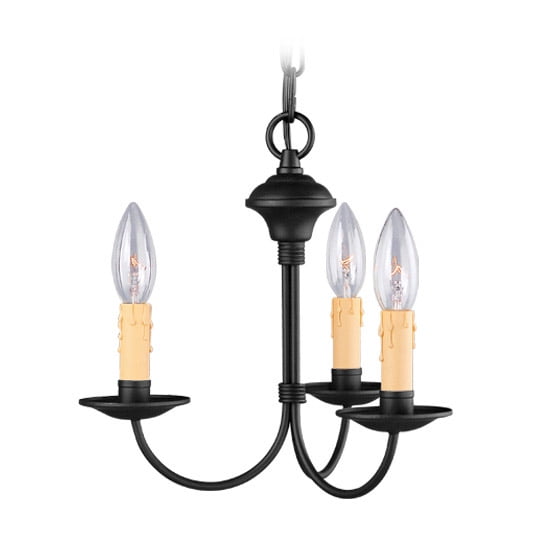 3 Light Black Mini Chandelier with Steel base material
