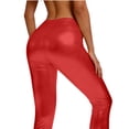 thumbnail image 5 of UVEASISHA Women's Faux Leather Leggings High-Waisted Stretchy Athletic Tights Night Out Fashion Events Carnival Party Skinny Pants with Pockets Red XXL, 5 of 7