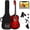 Redburst, variant on Best Choice Products 38in Beginner Acoustic Guitar Starter Kit w/ Gig Bag, Strap, Extra Strings - Dark Brown