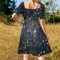 thumbnail image 3 of Galaxy Sparkle Stars Natural Sleeveless Dress womans clothing summer dress daily, 3 of 6