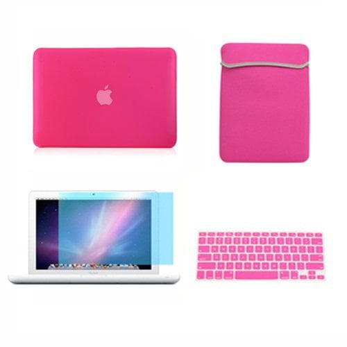 Matte Chevron PINK Hard Case Keyboard Cover for Macbook White 13" A1342 